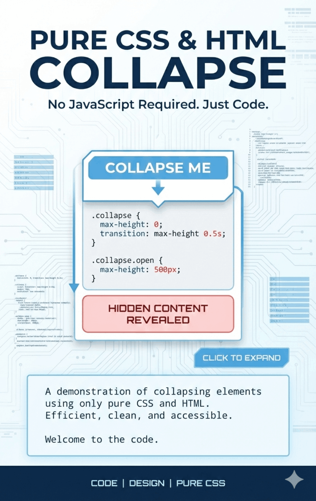 Pure CSS and HTML Collapse